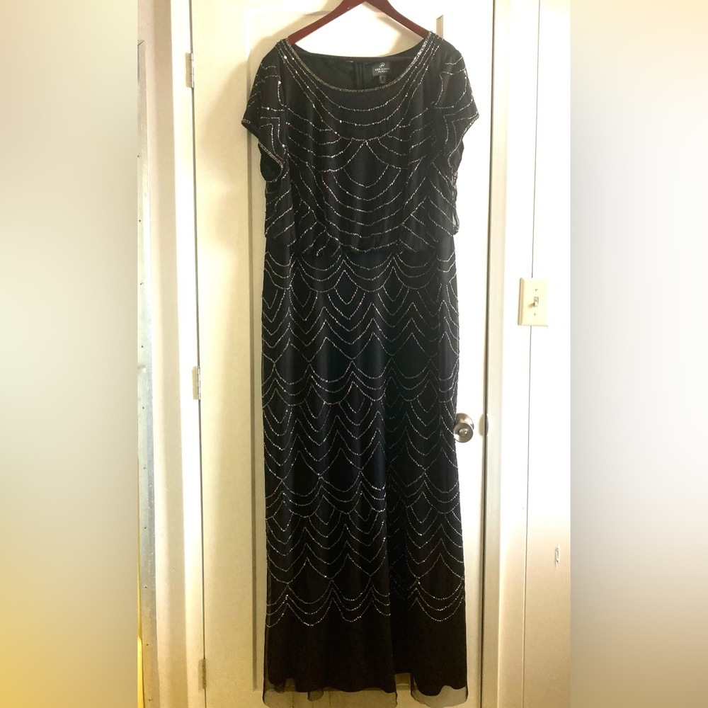 Adrianna Papell Beaded Blouson Gown